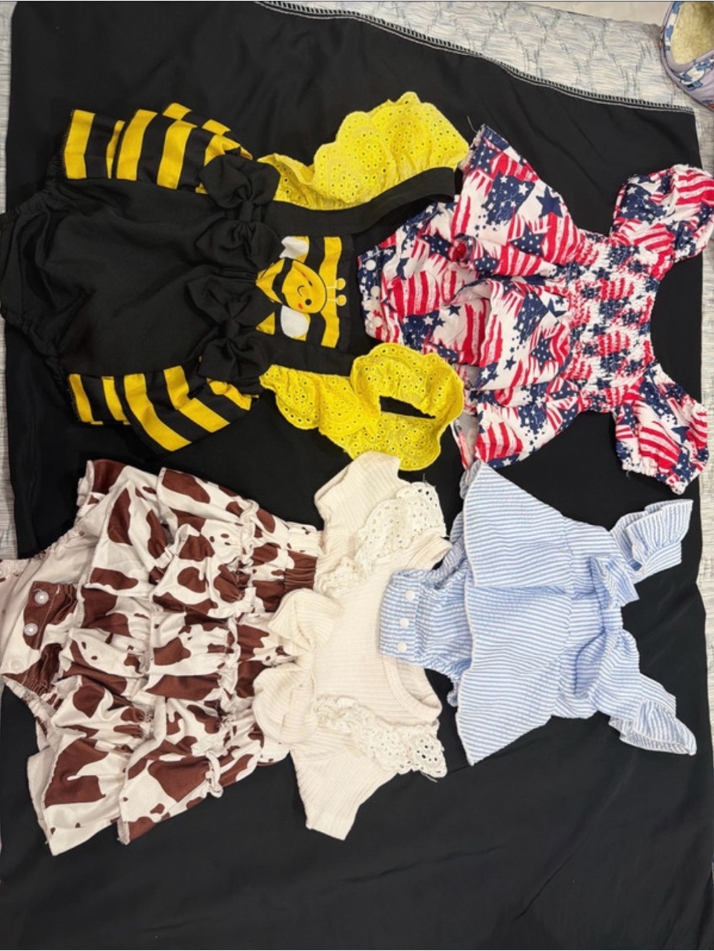 SHEIN Black & Yellow Bumblebee One-Piece with Ruffle Sleeves